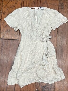 Princess Polly linen blend company for one wrap mini dress vacation resortwear